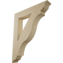 Ekena Millwork - BKTUR055X34X42FST01RCPR - Timberthane Faux Wood Funston Style Bracket, Traditional Ends, 5 1/2"W x 34"D x 42"H, Primed Tan