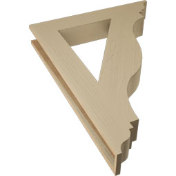 Ekena Millwork - BKTUR055X34X46FST01RCPR - Timberthane Faux Wood Funston Style Bracket, Traditional Ends, 5 1/2"W x 34"D x 46"H, Primed Tan