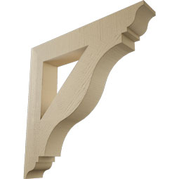 Ekena Millwork - BKTUR055X36X36FST01RCPR - Timberthane Faux Wood Funston Style Bracket, Traditional Ends, 5 1/2"W x 36"D x 36"H, Primed Tan