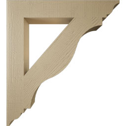 Ekena Millwork - BKTUR055X36X40FST01RCPR - Timberthane Faux Wood Funston Style Bracket, Traditional Ends, 5 1/2"W x 36"D x 40"H, Primed Tan