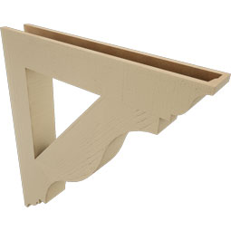 Ekena Millwork - BKTUR055X36X40FST01RCPR - Timberthane Faux Wood Funston Style Bracket, Traditional Ends, 5 1/2"W x 36"D x 40"H, Primed Tan