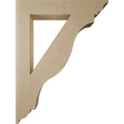 Ekena Millwork - BKTUR055X36X48FST01RCPR - Timberthane Faux Wood Funston Style Bracket, Traditional Ends, 5 1/2"W x 36"D x 48"H, Primed Tan