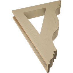 Ekena Millwork - BKTUR055X36X48FST01RCPR - Timberthane Faux Wood Funston Style Bracket, Traditional Ends, 5 1/2"W x 36"D x 48"H, Primed Tan