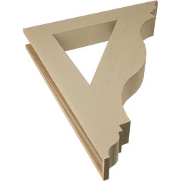 Ekena Millwork - BKTUR055X38X44FST01RCPR - Timberthane Faux Wood Funston Style Bracket, Traditional Ends, 5 1/2"W x 38"D x 44"H, Primed Tan