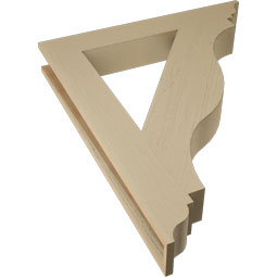 Ekena Millwork - BKTUR055X38X46FST01RCPR - Timberthane Faux Wood Funston Style Bracket, Traditional Ends, 5 1/2"W x 38"D x 46"H, Primed Tan