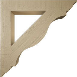 Ekena Millwork - BKTUR055X40X40FST01RCPR - Timberthane Faux Wood Funston Style Bracket, Traditional Ends, 5 1/2"W x 40"D x 40"H, Primed Tan