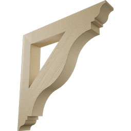 Ekena Millwork - BKTUR055X40X40FST01RCPR - Timberthane Faux Wood Funston Style Bracket, Traditional Ends, 5 1/2"W x 40"D x 40"H, Primed Tan
