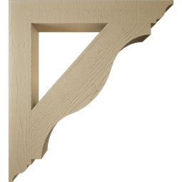 Ekena Millwork - BKTUR055X40X44FST01RCPR - Timberthane Faux Wood Funston Style Bracket, Traditional Ends, 5 1/2"W x 40"D x 44"H, Primed Tan