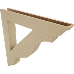 Ekena Millwork - BKTUR055X40X44FST01RCPR - Timberthane Faux Wood Funston Style Bracket, Traditional Ends, 5 1/2"W x 40"D x 44"H, Primed Tan