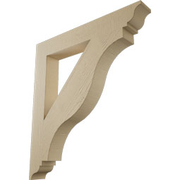 Ekena Millwork - BKTUR055X40X44FST01RCPR - Timberthane Faux Wood Funston Style Bracket, Traditional Ends, 5 1/2"W x 40"D x 44"H, Primed Tan