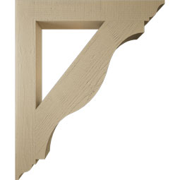 Ekena Millwork - BKTUR055X40X48FST01RCPR - Timberthane Faux Wood Funston Style Bracket, Traditional Ends, 5 1/2"W x 40"D x 48"H, Primed Tan