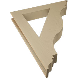 Ekena Millwork - BKTUR055X40X48FST01RCPR - Timberthane Faux Wood Funston Style Bracket, Traditional Ends, 5 1/2"W x 40"D x 48"H, Primed Tan