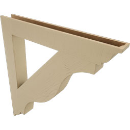 Ekena Millwork - BKTUR055X44X48FST01RCPR - Timberthane Faux Wood Funston Style Bracket, Traditional Ends, 5 1/2"W x 44"D x 48"H, Primed Tan