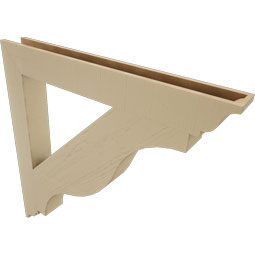 Ekena Millwork - BKTUR055X46X46FST01RCPR - Timberthane Faux Wood Funston Style Bracket, Traditional Ends, 5 1/2"W x 46"D x 46"H, Primed Tan