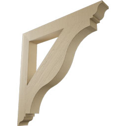 Ekena Millwork - BKTUR055X46X46FST01RCPR - Timberthane Faux Wood Funston Style Bracket, Traditional Ends, 5 1/2"W x 46"D x 46"H, Primed Tan