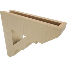 Ekena Millwork - BKTUR035X14X14FST06RCPR - Timberthane Faux Wood Funston Style Bracket, Slat Ends, 3 1/2"W x 14"D x 14"H, Primed Tan