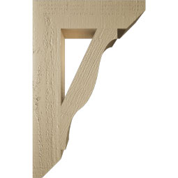 Ekena Millwork - BKTUR035X14X22FST06RCPR - Timberthane Faux Wood Funston Style Bracket, Slat Ends, 3 1/2"W x 14"D x 22"H, Primed Tan