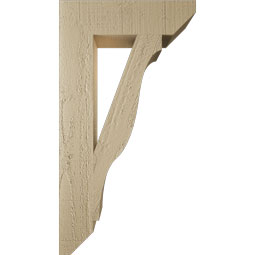 Ekena Millwork - BKTUR035X14X26FST06RCPR - Timberthane Faux Wood Funston Style Bracket, Slat Ends, 3 1/2"W x 14"D x 26"H, Primed Tan