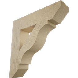 Ekena Millwork - BKTUR035X16X16FST06RCPR - Timberthane Faux Wood Funston Style Bracket, Slat Ends, 3 1/2"W x 16"D x 16"H, Primed Tan