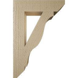 Ekena Millwork - BKTUR035X16X24FST06RCPR - Timberthane Faux Wood Funston Style Bracket, Slat Ends, 3 1/2"W x 16"D x 24"H, Primed Tan