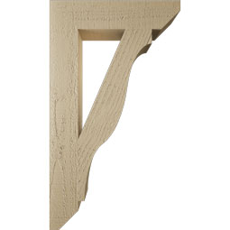 Ekena Millwork - BKTUR035X16X28FST06RCPR - Timberthane Faux Wood Funston Style Bracket, Slat Ends, 3 1/2"W x 16"D x 28"H, Primed Tan