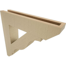 Ekena Millwork - BKTUR035X18X18FST06RCPR - Timberthane Faux Wood Funston Style Bracket, Slat Ends, 3 1/2"W x 18"D x 18"H, Primed Tan