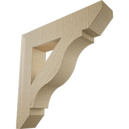 Ekena Millwork - BKTUR035X18X18FST06RCPR - Timberthane Faux Wood Funston Style Bracket, Slat Ends, 3 1/2"W x 18"D x 18"H, Primed Tan