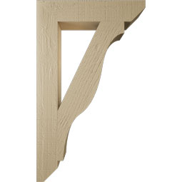 Ekena Millwork - BKTUR035X18X30FST06RCPR - Timberthane Faux Wood Funston Style Bracket, Slat Ends, 3 1/2"W x 18"D x 30"H, Primed Tan