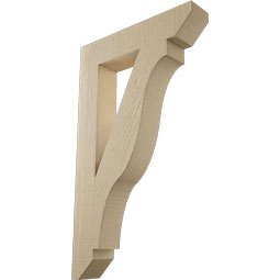 Ekena Millwork - BKTUR035X18X30FST06RCPR - Timberthane Faux Wood Funston Style Bracket, Slat Ends, 3 1/2"W x 18"D x 30"H, Primed Tan