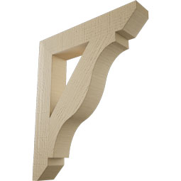 Ekena Millwork - BKTUR035X20X24FST06RCPR - Timberthane Faux Wood Funston Style Bracket, Slat Ends, 3 1/2"W x 20"D x 24"H, Primed Tan