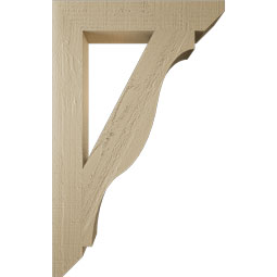 Ekena Millwork - BKTUR035X20X32FST06RCPR - Timberthane Faux Wood Funston Style Bracket, Slat Ends, 3 1/2"W x 20"D x 32"H, Primed Tan