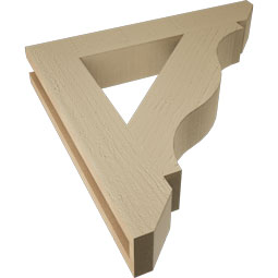 Ekena Millwork - BKTUR035X22X22FST06RCPR - Timberthane Faux Wood Funston Style Bracket, Slat Ends, 3 1/2"W x 22"D x 22"H, Primed Tan