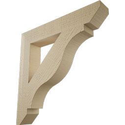 Ekena Millwork - BKTUR035X22X22FST06RCPR - Timberthane Faux Wood Funston Style Bracket, Slat Ends, 3 1/2"W x 22"D x 22"H, Primed Tan