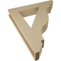 Ekena Millwork - BKTUR035X22X26FST06RCPR - Timberthane Faux Wood Funston Style Bracket, Slat Ends, 3 1/2"W x 22"D x 26"H, Primed Tan