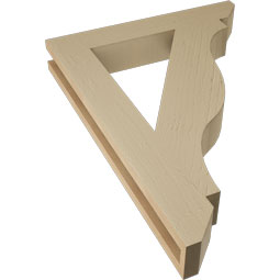 Ekena Millwork - BKTUR035X22X30FST06RCPR - Timberthane Faux Wood Funston Style Bracket, Slat Ends, 3 1/2"W x 22"D x 30"H, Primed Tan
