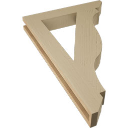 Ekena Millwork - BKTUR035X22X34FST06RCPR - Timberthane Faux Wood Funston Style Bracket, Slat Ends, 3 1/2"W x 22"D x 34"H, Primed Tan