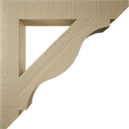 Ekena Millwork - BKTUR035X24X24FST06RCPR - Timberthane Faux Wood Funston Style Bracket, Slat Ends, 3 1/2"W x 24"D x 24"H, Primed Tan