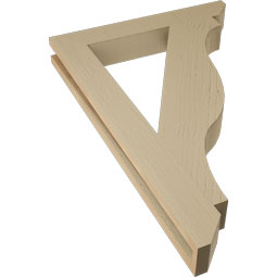 Ekena Millwork - BKTUR035X24X36FST06RCPR - Timberthane Faux Wood Funston Style Bracket, Slat Ends, 3 1/2"W x 24"D x 36"H, Primed Tan