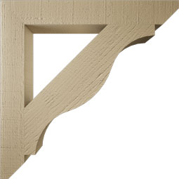 Ekena Millwork - BKTUR035X26X26FST06RCPR - Timberthane Faux Wood Funston Style Bracket, Slat Ends, 3 1/2"W x 26"D x 26"H, Primed Tan