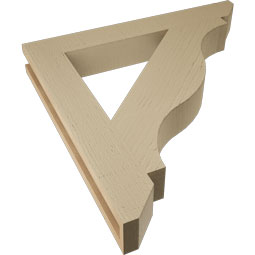 Ekena Millwork - BKTUR035X26X26FST06RCPR - Timberthane Faux Wood Funston Style Bracket, Slat Ends, 3 1/2"W x 26"D x 26"H, Primed Tan