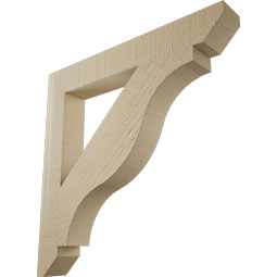 Ekena Millwork - BKTUR035X26X26FST06RCPR - Timberthane Faux Wood Funston Style Bracket, Slat Ends, 3 1/2"W x 26"D x 26"H, Primed Tan