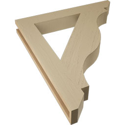 Ekena Millwork - BKTUR035X26X30FST06RCPR - Timberthane Faux Wood Funston Style Bracket, Slat Ends, 3 1/2"W x 26"D x 30"H, Primed Tan