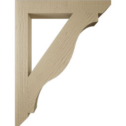 Ekena Millwork - BKTUR035X26X34FST06RCPR - Timberthane Faux Wood Funston Style Bracket, Slat Ends, 3 1/2"W x 26"D x 34"H, Primed Tan