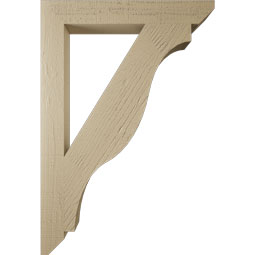 Ekena Millwork - BKTUR035X26X38FST06RCPR - Timberthane Faux Wood Funston Style Bracket, Slat Ends, 3 1/2"W x 26"D x 38"H, Primed Tan