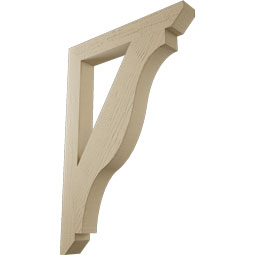 Ekena Millwork - BKTUR035X26X38FST06RCPR - Timberthane Faux Wood Funston Style Bracket, Slat Ends, 3 1/2"W x 26"D x 38"H, Primed Tan