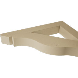Ekena Millwork - BKTUR035X28X28FST06RCPR - Timberthane Faux Wood Funston Style Bracket, Slat Ends, 3 1/2"W x 28"D x 28"H, Primed Tan