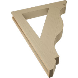 Ekena Millwork - BKTUR035X28X36FST06RCPR - Timberthane Faux Wood Funston Style Bracket, Slat Ends, 3 1/2"W x 28"D x 36"H, Primed Tan