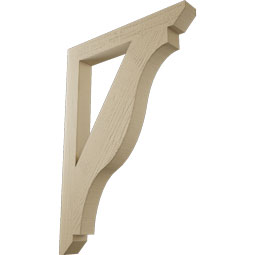 Ekena Millwork - BKTUR035X28X40FST06RCPR - Timberthane Faux Wood Funston Style Bracket, Slat Ends, 3 1/2"W x 28"D x 40"H, Primed Tan