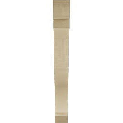 Ekena Millwork - BKTUR035X30X30FST06RCPR - Timberthane Faux Wood Funston Style Bracket, Slat Ends, 3 1/2"W x 30"D x 30"H, Primed Tan