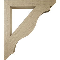Ekena Millwork - BKTUR035X30X34FST06RCPR - Timberthane Faux Wood Funston Style Bracket, Slat Ends, 3 1/2"W x 30"D x 34"H, Primed Tan